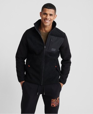 Superdry Sherpa Desert Modern Cipzár Through Férfi Kabát Fekete | IPRHY7158